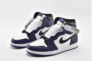 Air Jordan 1 High OG Court Purple Black 555088 500 Womens And Mens Shoes  